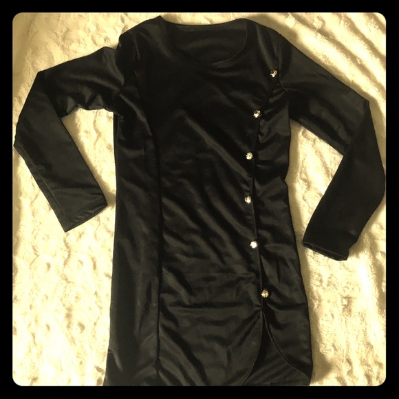 Dresses & Skirts - Short Long Sleeve Dress with Silver Buttons Dresses & Skirts - Short Long Sleeve Dress with Silver Buttons